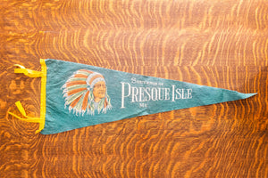 Presque Isle Maine Felt Pennant Vintage ME Wall Decor