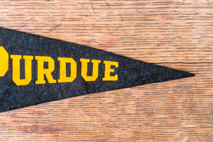 Purdue University Black Mini Felt Pennant Vintage Dorm Decor - Eagle's Eye Finds