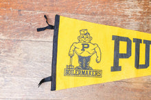 Load image into Gallery viewer, Purdue University Boilermakers Yellow Felt Pennant Vintage Wall Decor
