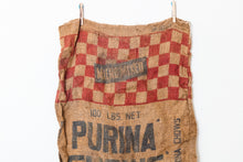 Load image into Gallery viewer, Purina Chows Feed Sack Vintage Rustic Burlap Bag - Eagle&#39;s Eye Finds
