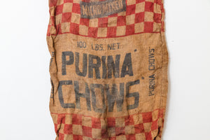 Purina Chows Feed Sack Vintage Rustic Burlap Bag - Eagle's Eye Finds