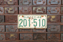 Load image into Gallery viewer, 1948 Quebec License Plate Vintage Canada Green and White Wall Decor
