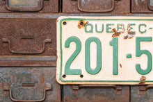 Load image into Gallery viewer, 1948 Quebec License Plate Vintage Canada Green and White Wall Decor
