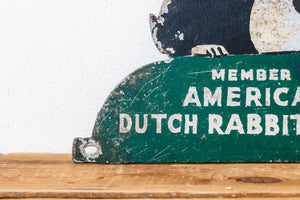 American Dutch Rabbit Club License Plate Topper Vintage Green Bunny Decor - Eagle's Eye Finds