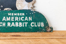 Load image into Gallery viewer, American Dutch Rabbit Club License Plate Topper Vintage Green Bunny Decor - Eagle&#39;s Eye Finds
