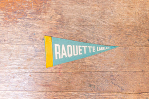 Raquette Lake Light Blue Felt Pennant Vintage Travel Wall Decor - Eagle's Eye Finds