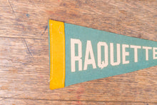 Load image into Gallery viewer, Raquette Lake Light Blue Felt Pennant Vintage Travel Wall Decor - Eagle&#39;s Eye Finds
