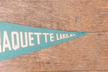 Load image into Gallery viewer, Raquette Lake Light Blue Felt Pennant Vintage Travel Wall Decor - Eagle&#39;s Eye Finds
