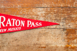 Raton Pass New Mexico Felt Pennant Vintage Red NM Wall Hanging Decor