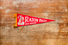 Load image into Gallery viewer, Raton Pass New Mexico Felt Pennant Vintage Red NM Wall Hanging Decor
