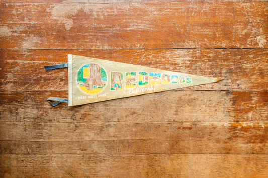 California Redwoods Pennant Vintage Tan CA Wall Decor