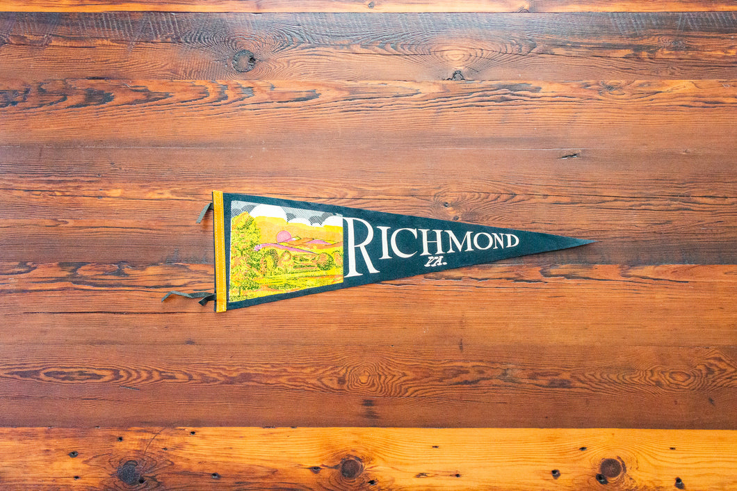 Richmond Virginia Black Felt Pennant Vintage Wall Hanging Decor