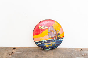 Riley's Toffee Candy Tin Vintage Bright Nautical Decor - Eagle's Eye Finds