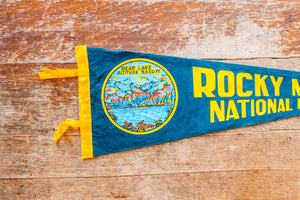 Rocky Mountain National Park Colorado Felt Pennant Vintage Black National Park Wall Decor