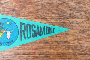 Rosamond California Felt Pennant Vintage Teal Mini CA Wall Decor - Eagle's Eye Finds