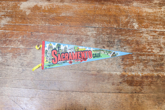 Sacramento California Retro Felt Pennant Vintage CA Wall Decor