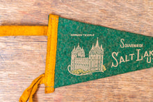 Load image into Gallery viewer, Salt Lake City Utah Green Felt Pennant Vintage Wall Decor - Eagle&#39;s Eye Finds
