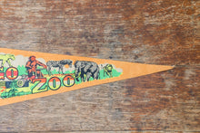 Load image into Gallery viewer, San Diego Zoo Felt Pennant Vintage Orange CA Animal Wall Decor
