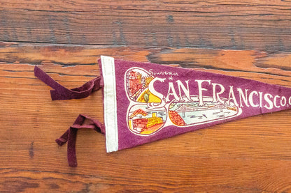 San Francisco CA Felt Pennant Vintage California Souvenir