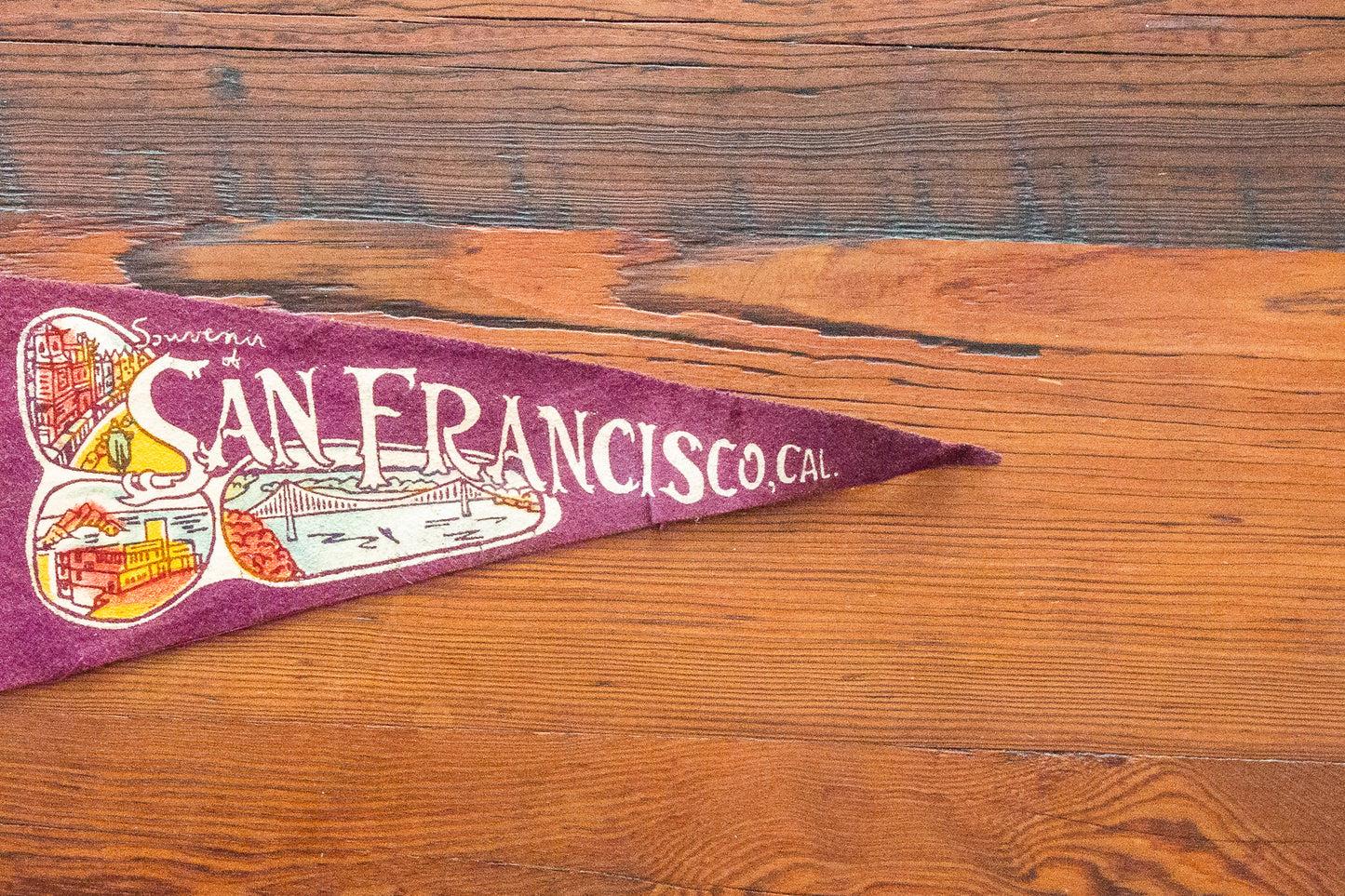 San Francisco CA Felt Pennant Vintage California Souvenir