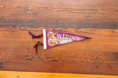 San Francisco CA Felt Pennant Vintage California Souvenir
