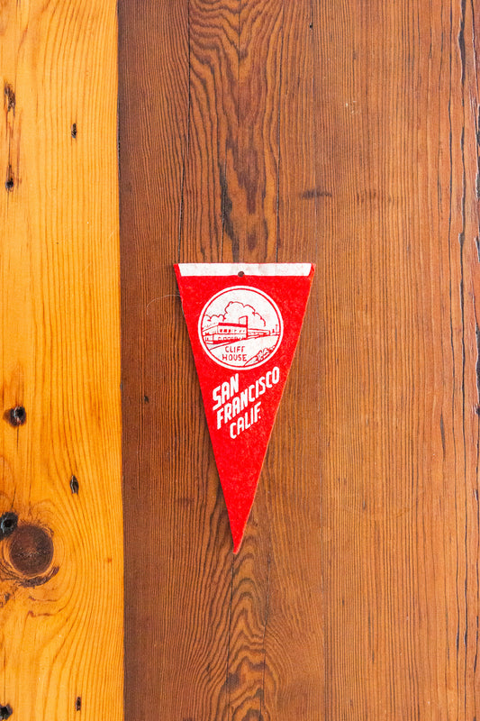 San Francisco Mini Felt Pennant Vintage Red California Wall Decor