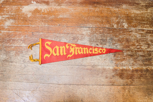 San Francisco Red Felt Pennant Vintage California Wall Decor