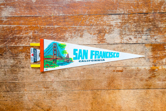 San Francisco Golden Gate Felt Pennant Vintage California White Wall Decor