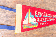 Load image into Gallery viewer, San Jacinto Monument Houston Texas Felt Pennant Vintage Red TX Wall Decor - Eagle&#39;s Eye Finds
