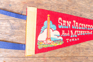 San Jacinto Monument Houston Texas Felt Pennant Vintage Red TX Wall Decor - Eagle's Eye Finds