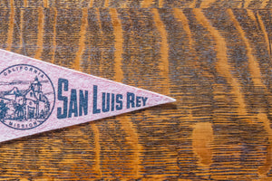 San Luis Rey California Felt Pennant Vintage Pink Wall Decor
