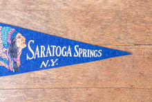 Load image into Gallery viewer, Saratoga Springs New York NY Felt Pennant Vintage Native American Wall Decor - Eagle&#39;s Eye Finds
