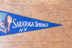 Saratoga Springs New York NY Felt Pennant Vintage Native American Wall Decor - Eagle's Eye Finds