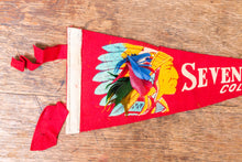 Load image into Gallery viewer, Seven Falls Colorado Native American Felt Pennant Vintage Red Wall Decor - Eagle&#39;s Eye Finds
