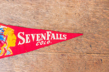 Load image into Gallery viewer, Seven Falls Colorado Native American Felt Pennant Vintage Red Wall Decor - Eagle&#39;s Eye Finds
