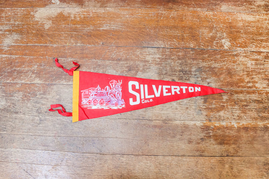 Silverton Colorado Felt Pennant Vintage Red Wall Decor