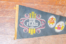 Load image into Gallery viewer, Six Flags Over Georgia Black Felt Pennant Vintage Amusement Park Wall Decor
