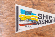 Load image into Gallery viewer, Smith River California Felt Pennant Vintage White Mini Nautical Wall Decor - Eagle&#39;s Eye Finds
