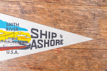 Load image into Gallery viewer, Smith River California Felt Pennant Vintage White Mini Nautical Wall Decor - Eagle&#39;s Eye Finds
