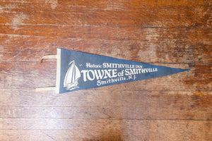 Smithville New Jersey Felt Pennant Vintage Blue Nautical Wall Decor - Eagle's Eye Finds