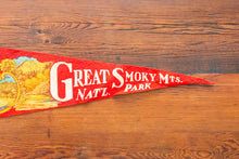 Load image into Gallery viewer, Great Smoky Mountains National Park Red Felt Pennant Vintage Wall Hanging Decor
