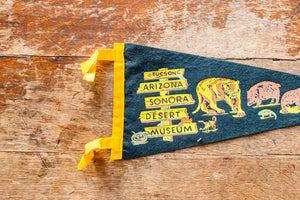 Tucson Arizona Felt Pennant Vintage Sonora Desert Museum Souvenir