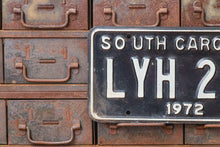 Load image into Gallery viewer, South Carolina 1972 License Plate Vintage Black and White Wall Decor - Eagle&#39;s Eye Finds
