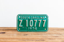 Load image into Gallery viewer, South Carolina 1974 Motorcycle License Plate Vintage Wall Hanging Decor - Eagle&#39;s Eye Finds
