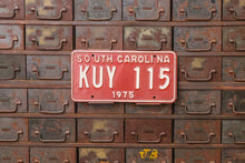 Load image into Gallery viewer, South Carolina 1975 License Plate Vintage Red Wall Hanging Decor - Eagle&#39;s Eye Finds

