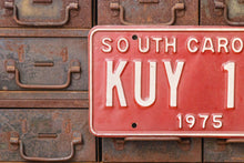 Load image into Gallery viewer, South Carolina 1975 License Plate Vintage Red Wall Hanging Decor - Eagle&#39;s Eye Finds
