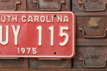 Load image into Gallery viewer, South Carolina 1975 License Plate Vintage Red Wall Hanging Decor - Eagle&#39;s Eye Finds
