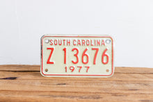 Load image into Gallery viewer, South Carolina 1977 Motorcycle License Plate Vintage Wall Hanging Decor - Eagle&#39;s Eye Finds
