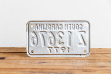 Load image into Gallery viewer, South Carolina 1977 Motorcycle License Plate Vintage Wall Hanging Decor - Eagle&#39;s Eye Finds
