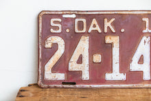 Load image into Gallery viewer, South Dakota 1936 License Plate Pair Vintage Red Wall Hanging Decor - Eagle&#39;s Eye Finds
